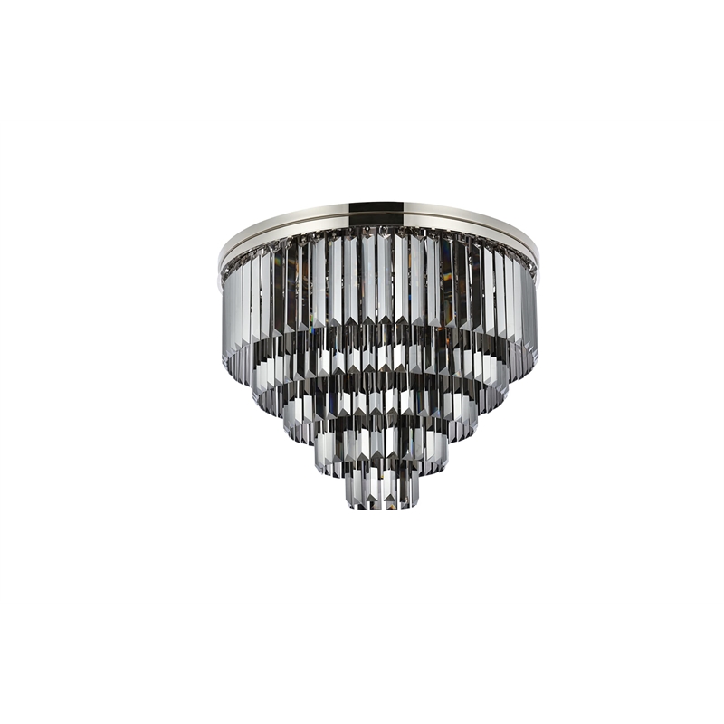 Urban Classic Sydney 17-Light Metal Royal Cut Flush Mount in Polished Nickel