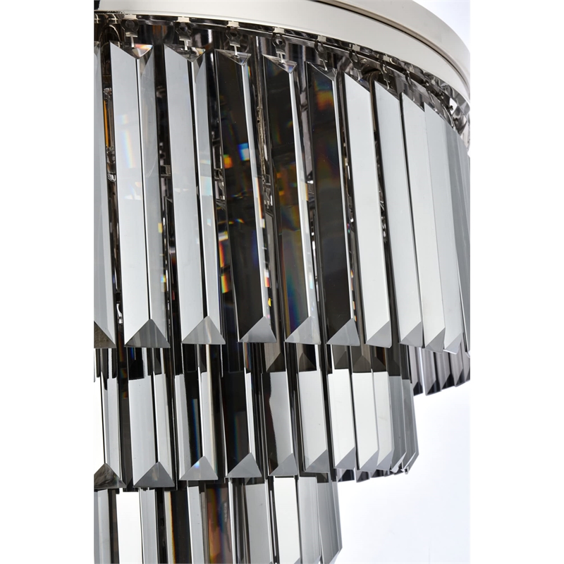Urban Classic Sydney 17-Light Metal Royal Cut Flush Mount in Polished Nickel