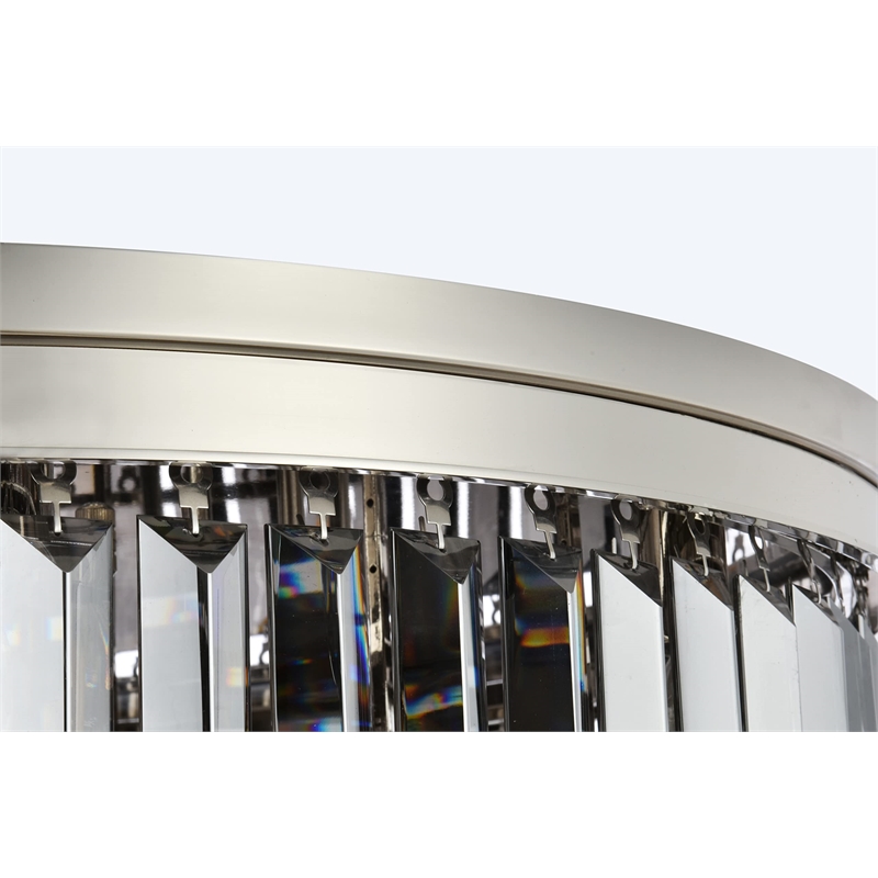 Urban Classic Sydney 17-Light Metal Royal Cut Flush Mount in Polished Nickel