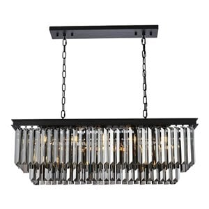 Urban Classic Sydney 12-Light Metal Royal Cut Chandelier - Black Finish