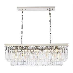 Urban Classic Sydney 12-Light Metal Royal Cut Chandelier in Nickel