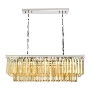 Urban Classic Sydney 12-Light Metal Royal Cut Chandelier in Nickel