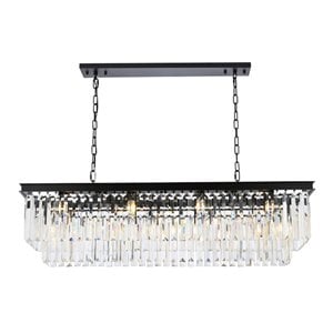 Urban Classic Sydney 12-Light Metal Royal Cut Chandelier in Black