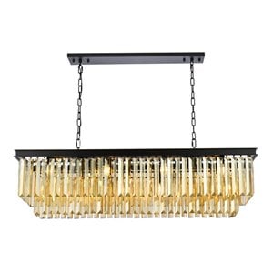 Urban Classic Sydney 12-Light Metal Royal Cut Chandelier in Matte Black Finish