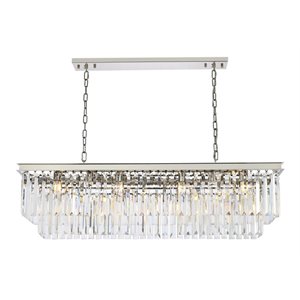 Urban Classic Sydney 12-Light Metal Royal Cut Chandelier - Polished Nickel