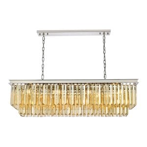 Urban Classic Sydney 12-Light Metal Royal Cut Chandelier in Polished Nickel