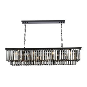 Urban Classic Sydney 12-Light Metal Royal Cut Chandelier in Black
