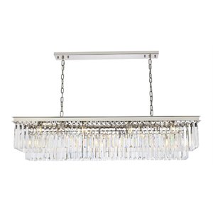 Urban Classic Sydney 12-Light Metal Royal Cut Chandelier in Nickel Finish