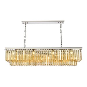 Urban Classic Sydney 12-Light Metal Royal Cut Chandelier in Polished Nickel