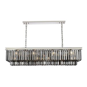 Urban Classic Sydney 12-Light Metal Royal Cut Chandelier - Nickel Finish