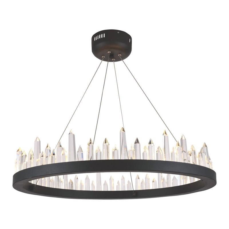 Urban Classic Malta 32-Light Metal Royal Cut Chandelier in Satin Dark Gray