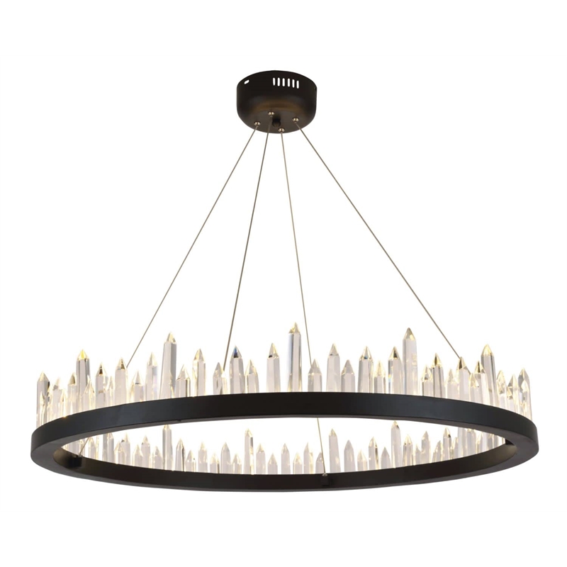 Urban Classic Malta 40-Light Metal Royal Cut Chandelier in Satin Dark Gray