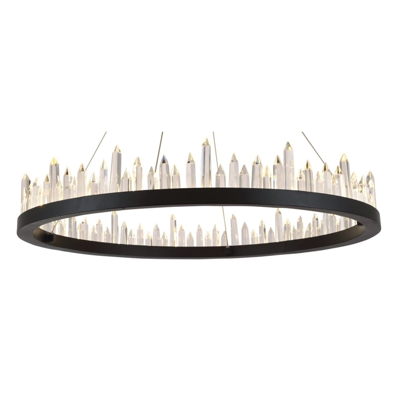 Urban Classic Malta 40-Light Metal Royal Cut Chandelier in Satin Dark Gray
