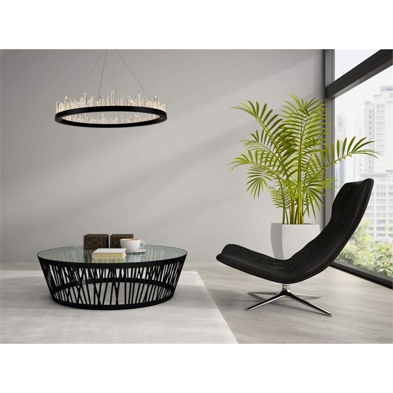 Urban Classic Malta 40-Light Metal Royal Cut Chandelier in Satin Dark Gray