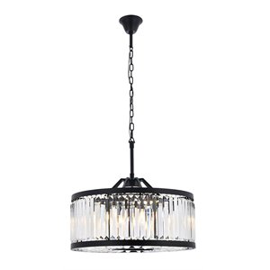 Urban Classic Chelsea 8-Light Metal Royal Cut Chandelier in Matte Black