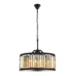 Urban Classic Chelsea 8-Light Metal Royal Cut Chandelier - Matte Black