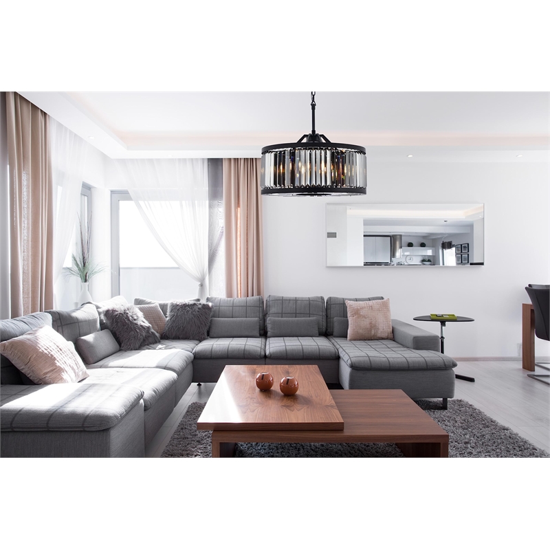 Urban Classic Chelsea 8-Light Metal Royal Cut Chandelier in Matte Black