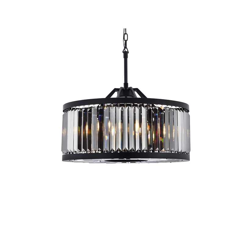 Urban Classic Chelsea 8-Light Metal Royal Cut Chandelier in Matte Black