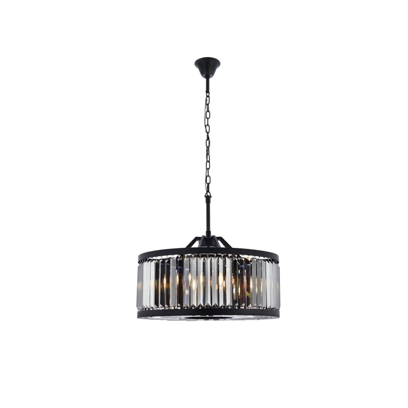 Urban Classic Chelsea 8-Light Metal Royal Cut Chandelier in Matte Black