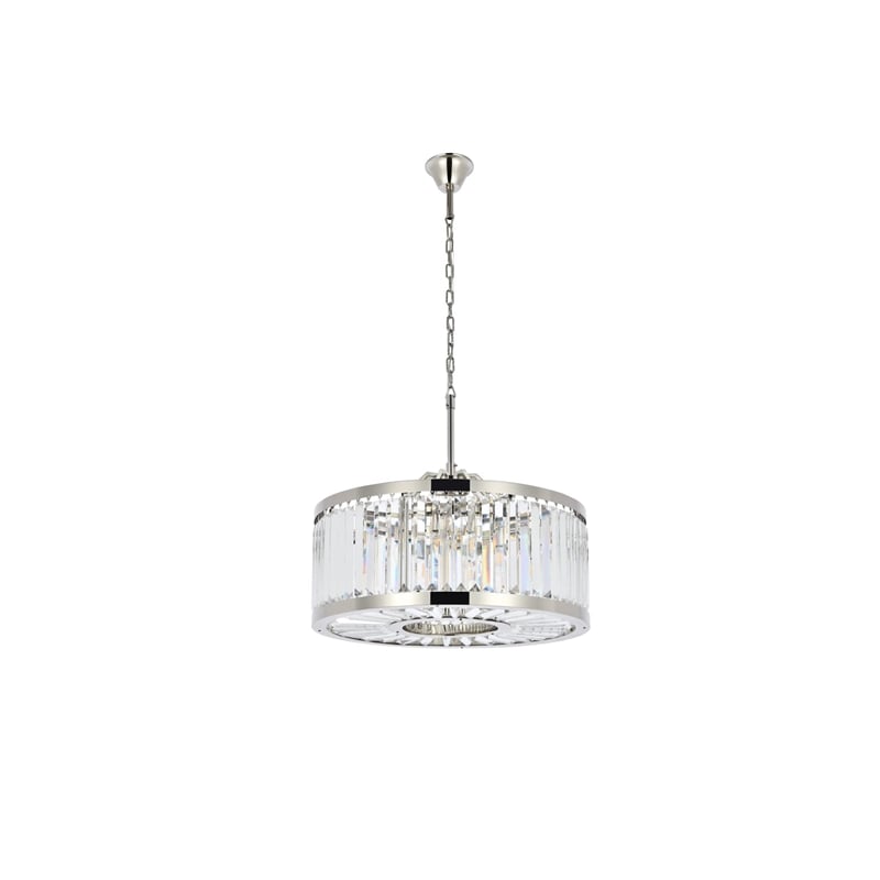 Urban Classic Chelsea 8-Light Metal Royal Cut Chandelier - Polished Nickel