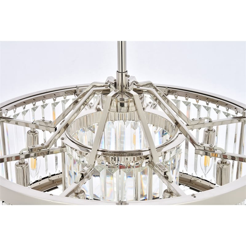 Urban Classic Chelsea 8-Light Metal Royal Cut Chandelier - Polished Nickel