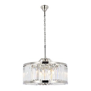 Urban Classic Chelsea 8-Light Metal Royal Cut Chandelier - Polished Nickel
