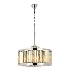 Urban Classic Chelsea 8-Light Metal Royal Cut Chandelier in Polished Nickel