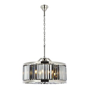 Urban Classic Chelsea 8-Light Metal Royal Cut Chandelier in Polished Nickel