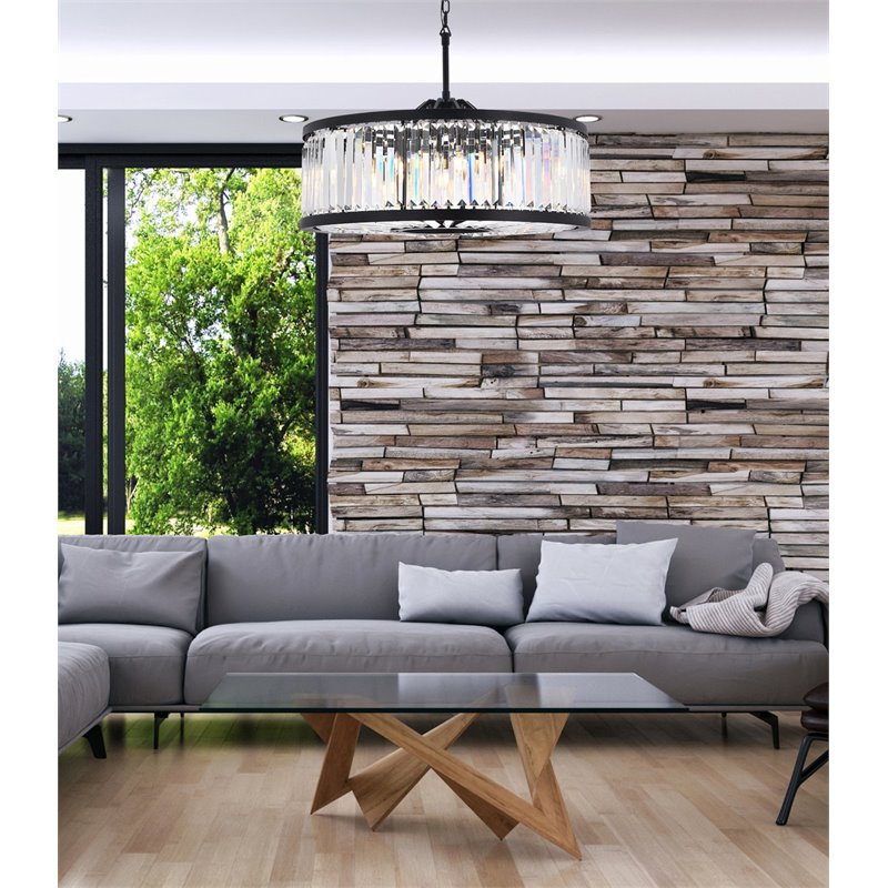 Urban Classic Chelsea 10-Light Metal Royal Cut Chandelier in Black