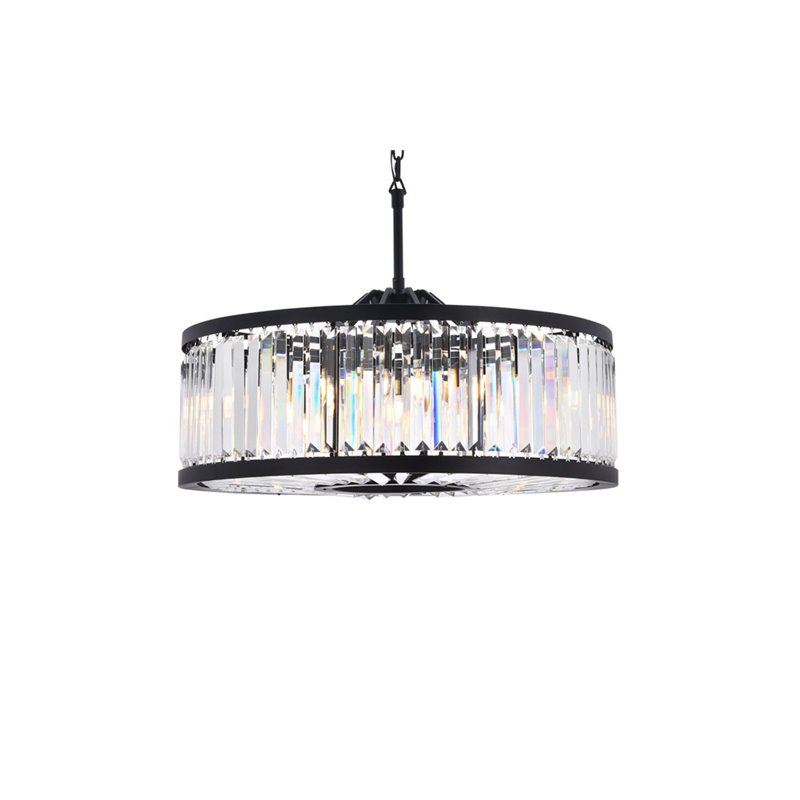 Urban Classic Chelsea 10-Light Metal Royal Cut Chandelier in Black