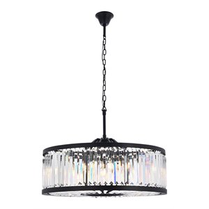 Urban Classic Chelsea 10-Light Metal Royal Cut Chandelier in Black