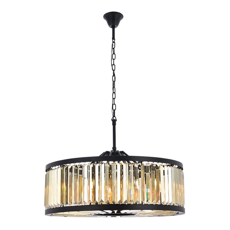 Urban Classic Chelsea 10-Light Metal Royal Cut Chandelier in Black