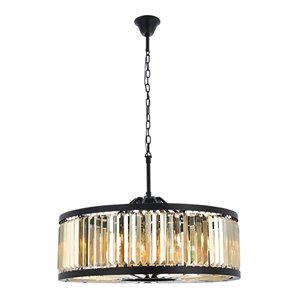 Urban Classic Chelsea 10-Light Metal Royal Cut Chandelier in Black