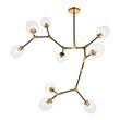 Urban Classic Cavoli 9-Light Metal Pendant in Light Antique Brass/Matte Black