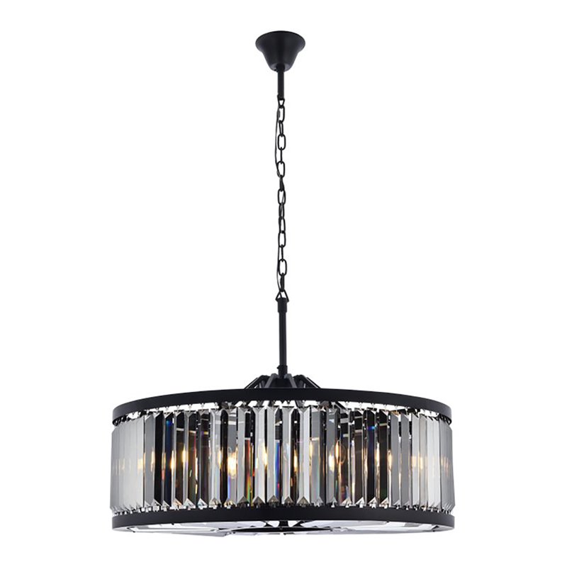 Urban Classic Chelsea 10-Light Metal Royal Cut Chandelier in Matte Black