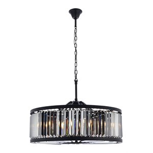 Urban Classic Chelsea 10-Light Metal Royal Cut Chandelier in Matte Black
