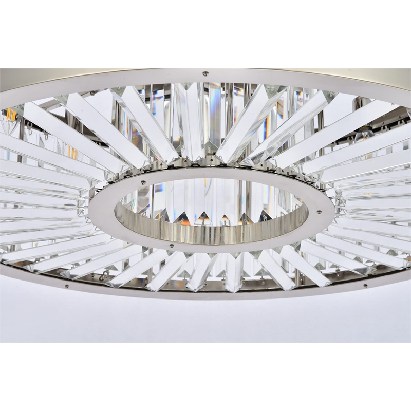 Urban Classic Chelsea 10-Light Metal Royal Cut Chandelier in Nickel Finish