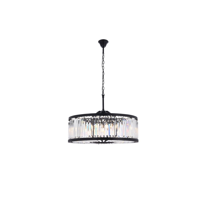 Urban Classic Chelsea 10-Light Metal Royal Cut Chandelier in Nickel Finish