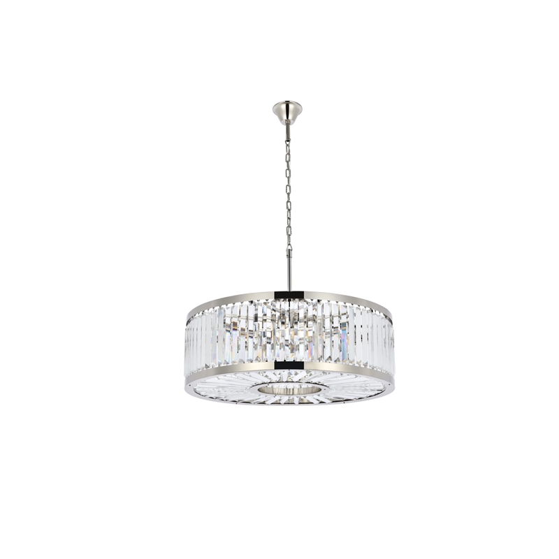 Urban Classic Chelsea 10-Light Metal Royal Cut Chandelier in Nickel Finish