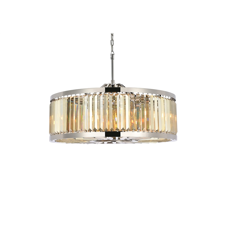 Urban Classic Chelsea 10-Light Metal Royal Cut Chandelier - Polished Nickel