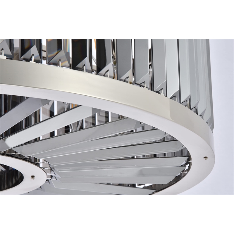 Urban Classic Chelsea 10-Light Metal Royal Cut Chandelier in Polished Nickel