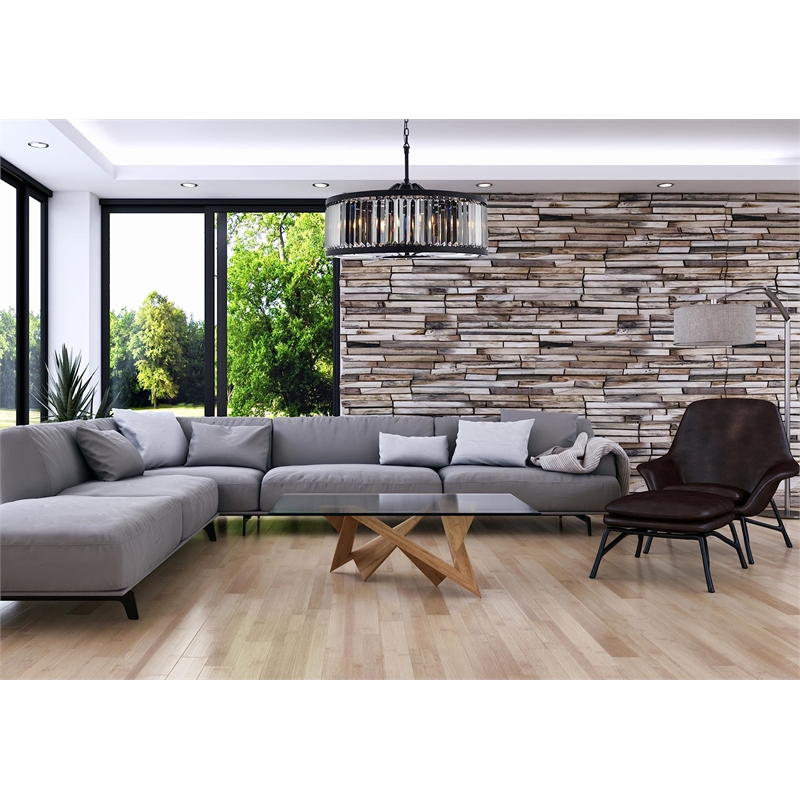 Urban Classic Chelsea 10-Light Metal Royal Cut Chandelier in Polished Nickel