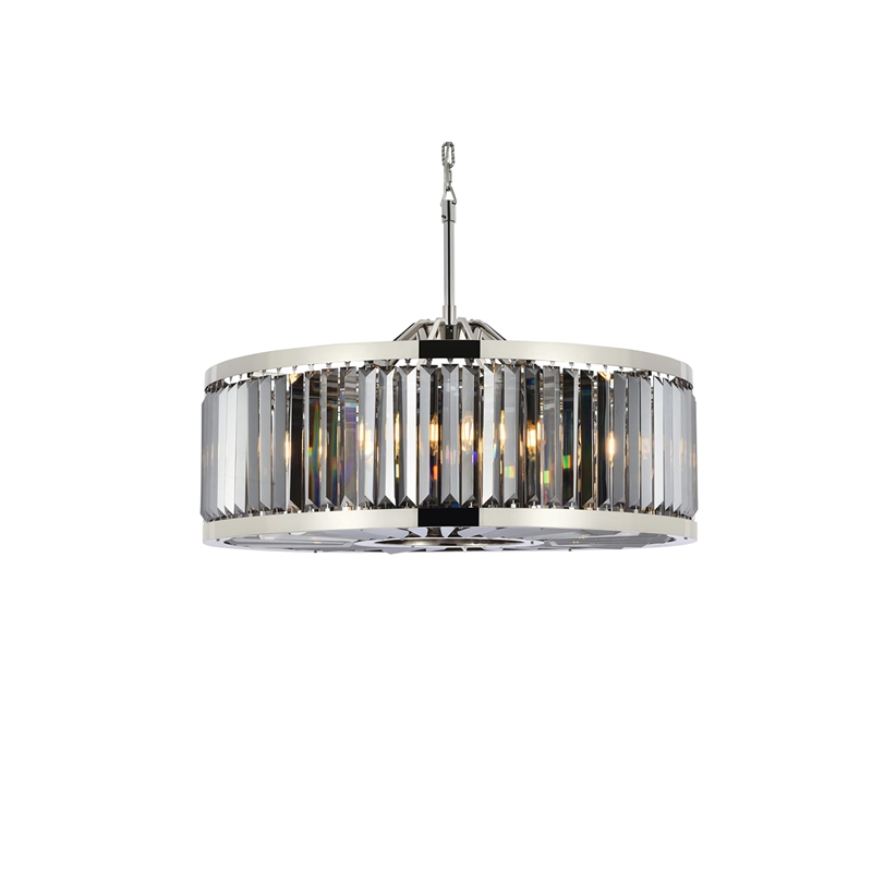 Urban Classic Chelsea 10-Light Metal Royal Cut Chandelier in Polished Nickel