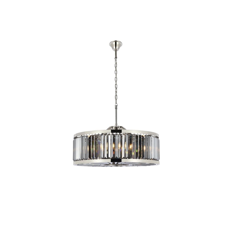 Urban Classic Chelsea 10-Light Metal Royal Cut Chandelier in Polished Nickel