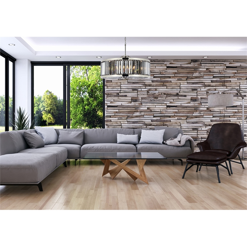 Urban Classic Chelsea 10-Light Metal Royal Cut Chandelier in Polished Nickel