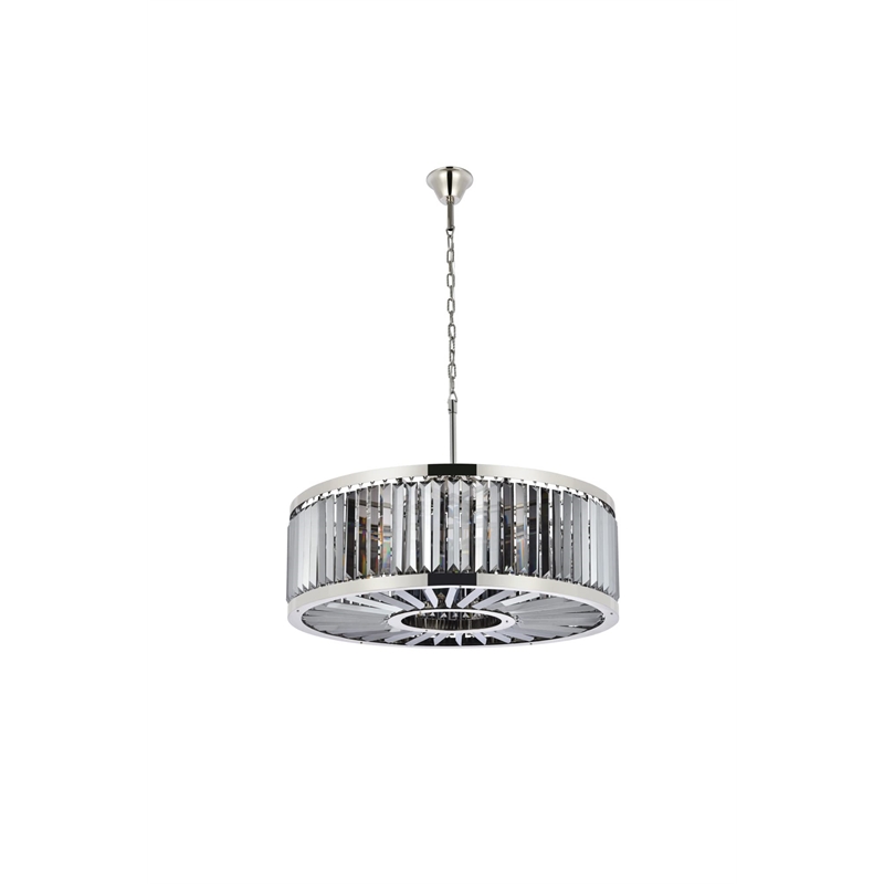 Urban Classic Chelsea 10-Light Metal Royal Cut Chandelier in Polished Nickel