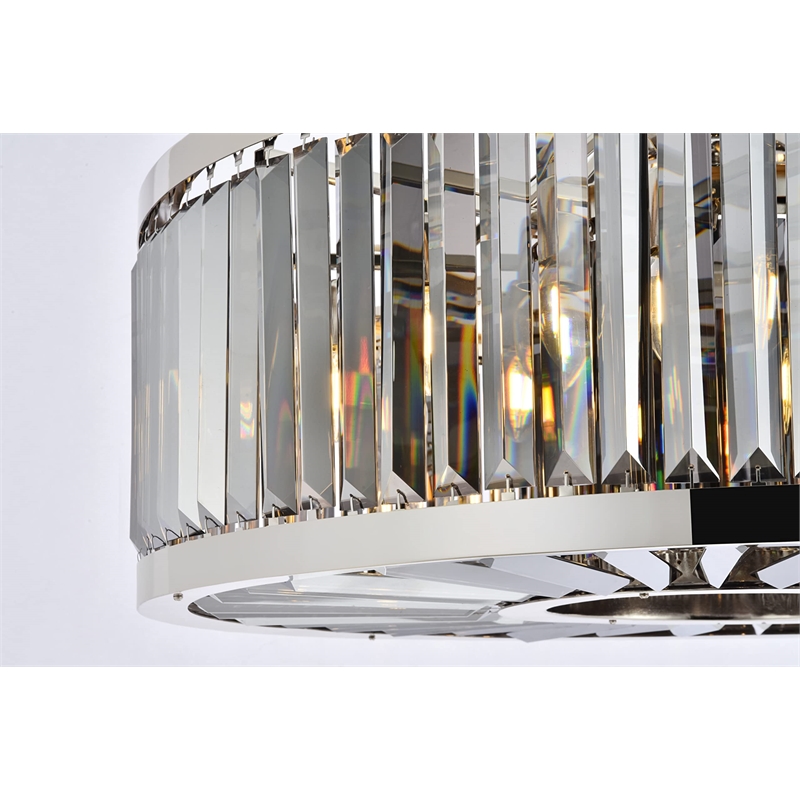 Urban Classic Chelsea 10-Light Metal Royal Cut Chandelier in Polished Nickel
