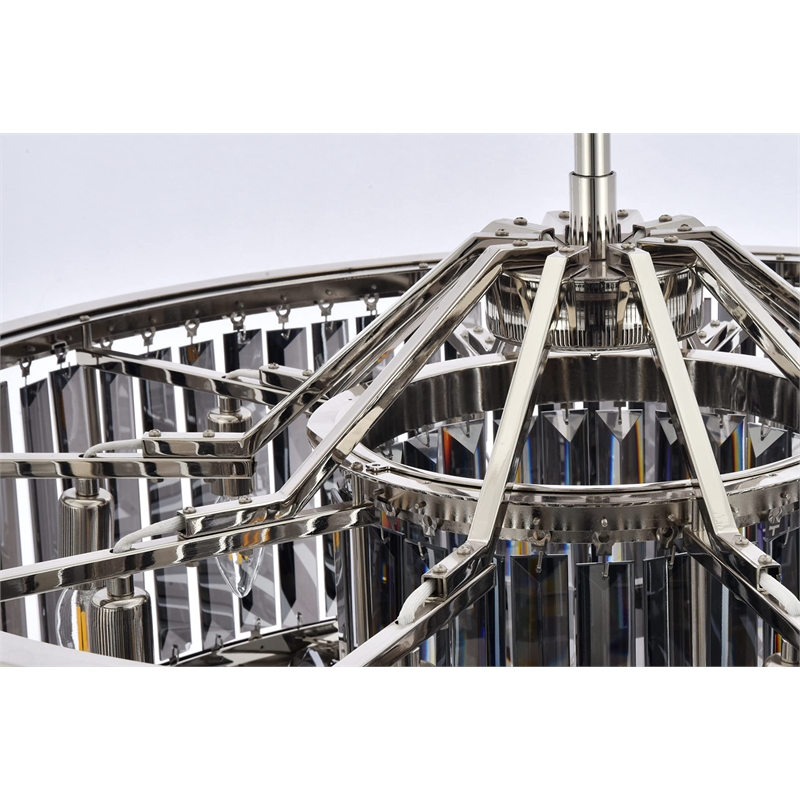 Urban Classic Chelsea 10-Light Metal Royal Cut Chandelier in Polished Nickel