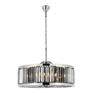 Urban Classic Chelsea 10-Light Metal Royal Cut Chandelier in Polished Nickel
