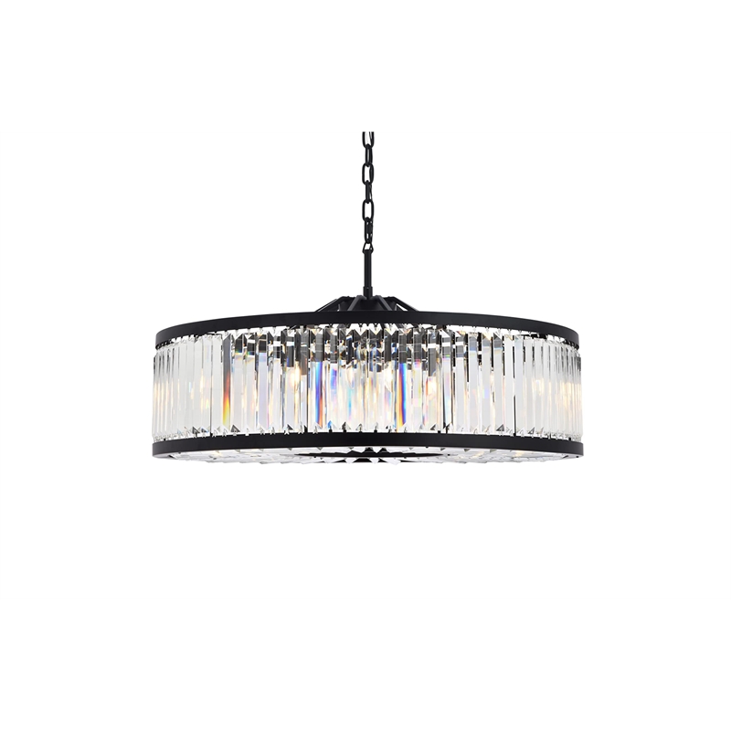 Urban Classic Chelsea 10-Light Metal Royal Cut Chandelier - Matte Black